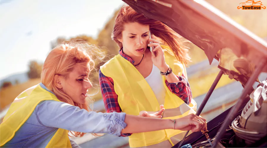 call a tow truck when the car breaks down