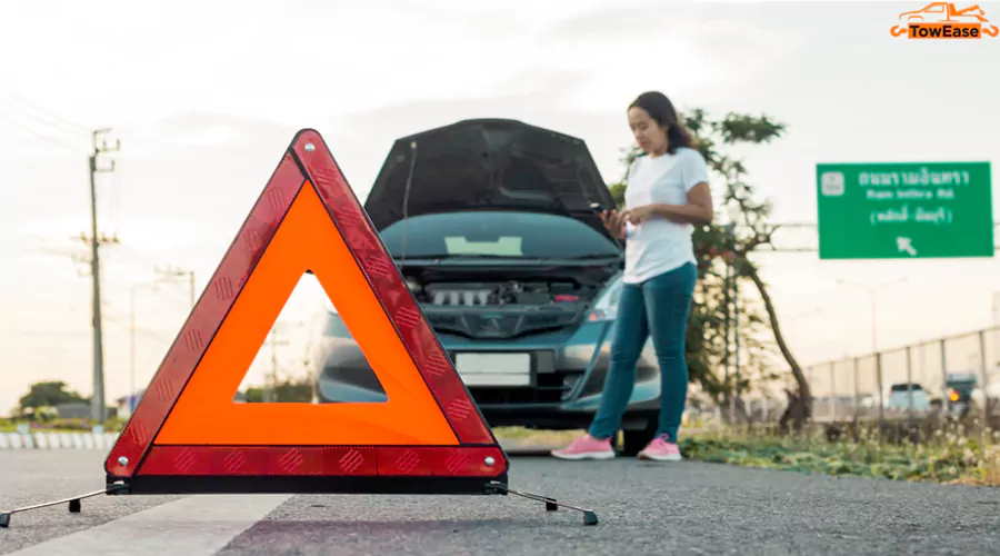 set up safety measures when car breaks down